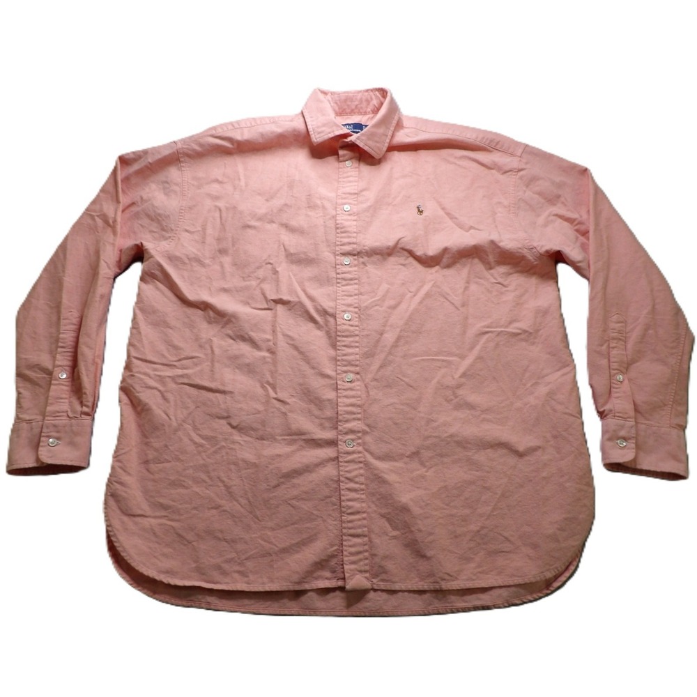 Polo Ralph Lauren Relaxed Fit Oxford Shirt Button Down Men XL Pink Flesh Pony LS